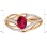 Sultry Ruby and Diamond Ring. Hypoallergenic Cadmium-free 585 (14K) Rose Gold. View 2