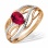 Sultry Ruby and Diamond Ring. Hypoallergenic Cadmium-free 585 (14K) Rose Gold