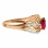 Sultry Ruby and Diamond Ring. Hypoallergenic Cadmium-free 585 (14K) Rose Gold. View 3