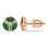 Marquise-shaped Emerald and Round Diamond Studs. Hypoallergenic 585 (14K) Rose Gold, Screw Backs