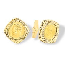 Gold 5-ruble Coin Cufflinks. 900 (21.6K) Gold, 585 (14K) Gold