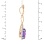 Oval-Shaped Amethyst Cocktail Pendant. Certified 585 (14kt) Rose Gold, Rhodium Detailing. View 3
