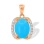 Inspired by Antiquity Turquoise&Diamond Pendant. Hypoallergenic Cadmium-free 585 (14K) Rose Gold