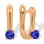 Small and Dainty Faux Sapphire Earrings for Kids. Hypoallergenic Cadmium-free 585 (14K) Rose Gold