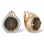 Feast-Worthy Smoky Quartz and Diamond Earrings. Hypoallergenic Cadmium-free 585 (14K) Rose Gold