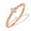 Ring with Bubble Pattern Featuring Diamond Flower. Hypoallergenic Cadmium-free 585 (14K) Rose Gold
