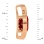 Nifty Slide Pendant with Garnet Diameter 9mm. Hypoallergenic Cadmium-free 585 (14K) Rose Gold. View 3