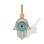 Hamsa Pendant Featuring Evil Eye Symbol. Hypoallergenic Cadmium-free 585 (14K) Rose Gold