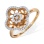Lotus-inspired Diamond Ring. Hypoallergenic Cadmium-free 585 (14K) Rose Gold