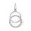 'Circles of Eternity' Diamond Pendant. Certified 585 (14kt) White Gold, Rhodium Finish