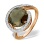 Feast-Worthy Smoky Quartz and Diamond Ring. Hypoallergenic Cadmium-free 585 (14K) Rose Gold