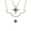 Sapphire and Diamond Convertible Necklace. Certified 585 (14kt) Rose Gold, Rhodium Detailing