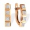Earrings of 8 Diamond Square Clusters. Hypoallergenic Cadmium-free 585 (14K) Rose Gold