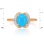 Inspired by Antiquity Turquoise and Diamond Ring. Hypoallergenic Cadmium-free 585 (14K) Rose Gold. View 2