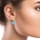 Diamond Earrings with Turquoise Rhombus Pendants on a Model