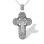 'Calvary' Orthodox Silver Cross with Prayer. Hypoallergenic 925 Silver with Rhodium Plating