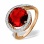 Feast-Worthy Garnet and Diamond Ring. Hypoallergenic Cadmium-free 585 (14K) Rose Gold