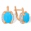 Inspired by Antiquity Turquoise Diamond Earrings. Hypoallergenic Cadmium-free 585 (14K) Rose Gold
