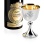 Wine Matte Silver Goblet with Floral Engraving. Hypoallergenic 925 Silver, 999 (24kt) Gold Plating. View 3
