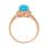 Inspired by Antiquity Turquoise and Diamond Ring. Hypoallergenic Cadmium-free 585 (14K) Rose Gold. View 4
