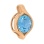 Nifty Slide Pendant with Blue Topaz Diameter 9mm. Hypoallergenic Cadmium-free 585 (14K) Rose Gold. View 2