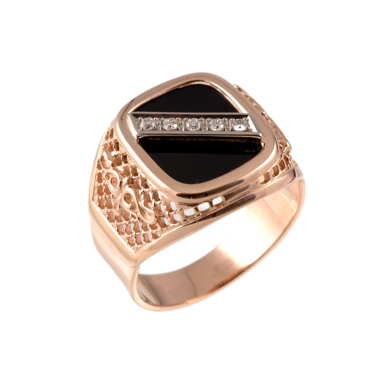 Unique Gifts For Man Rose Gold Men s Black Onyx Signet Ring Golden garrard-signet-rings-personalised-bespoke