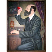 Unique Portrait of Faberge at Golden Flamingo