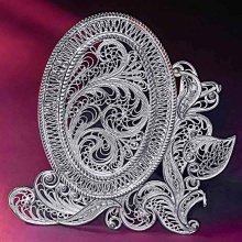 Silver frame for photo.