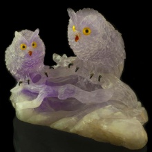 Amethyst figurine "Owls"