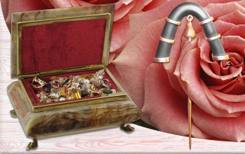 Modern and antique rose gold jewelry