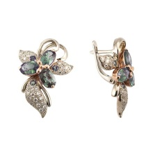 Swarovski CZ & Faux Alexandrite Earrings