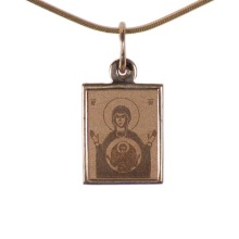 The Mother of God 'Oranta'. Byzantine Style Gold Body Icon
