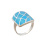 Turquoise Squared Shield Ring. Hypoallergenic 925 Silver