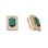 Old Fashion Earrings. Man Made Emerald Baguette and CZ