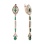 Faux Emerald and CZ Linear Earrings