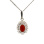 Coral with CZ Halo Silver Pendant