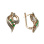 Two tone gold earrings with man made emeralds