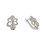 CZ Flower Leverback Earrings. 585 (14kt) White Gold