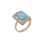 Baguette-cut Turquoise and CZ Ring