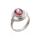 Silver Ring With Colored Swarovski CZ Elements: A Ruby