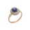 Sapphire & CZ  Rose and White Gold ring