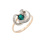 Two Tone Gold Ring with Lab-Created Emerald