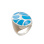 Turquoise Oval Dome Ring. 925 Hypoallergenic Silver