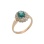 Two tone gold ring with lab emerald