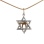 White gold Star of David with rose gold Chai symbol