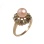 Faberge Style Pink Pearl Ring