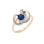 Two Tone Gold Ring with Lab-Created Sapphire