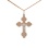 Slavic Cross Pendant. Certified 585 (14kt) Rose and White Gold