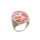 Coral Oval Dome Ring - Karatoff series. Hypoallergenic 925 Silver