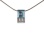 Blue Topaz and CZ Slide Pendant. Certified 585 (14K) White Gold